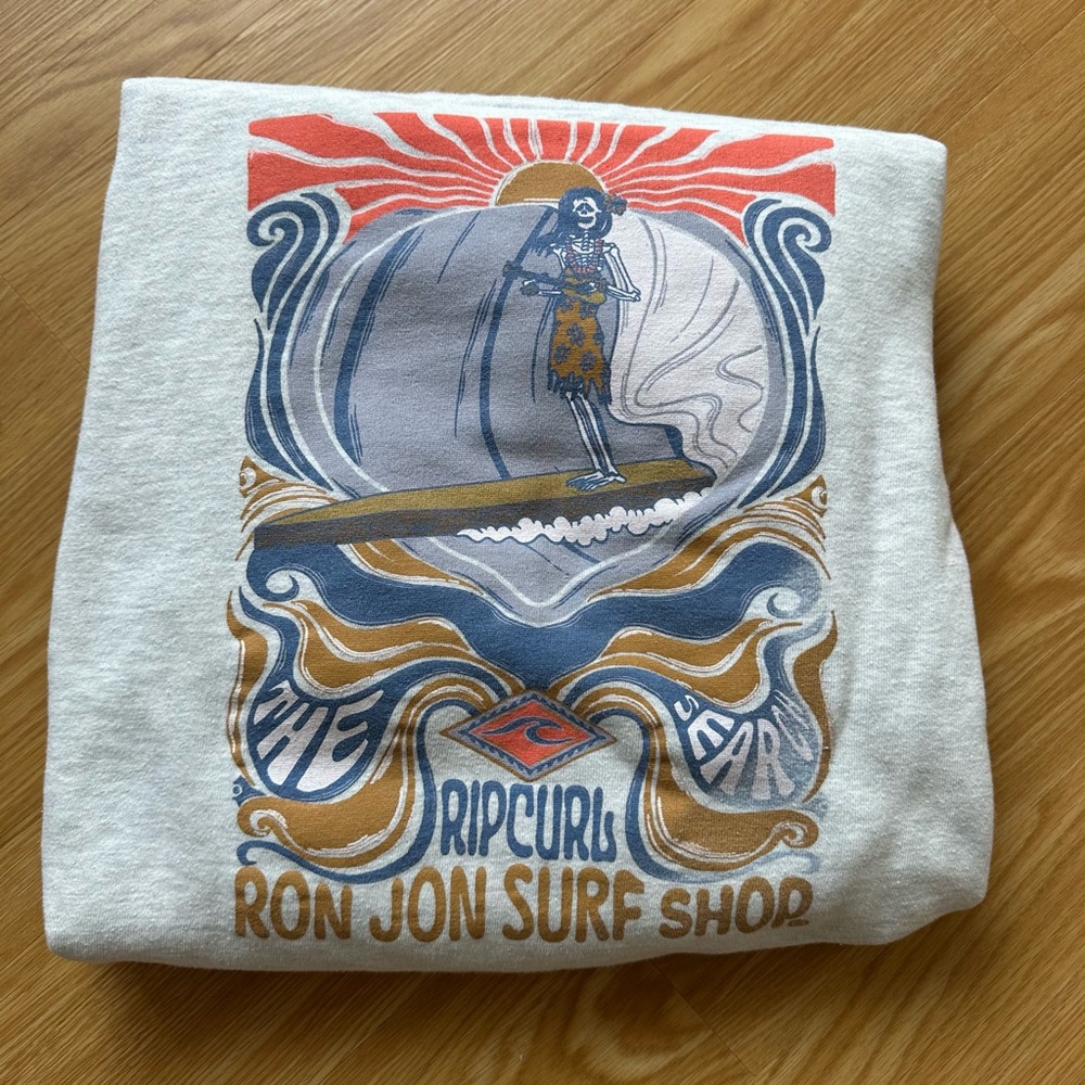 Ron Jon Light Gray Zip-Up Sweatshirt